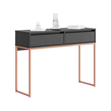 Imagem de Buffet Luce Retro Madeira 2 Gavetas Estilo Industrial Preto Cobre