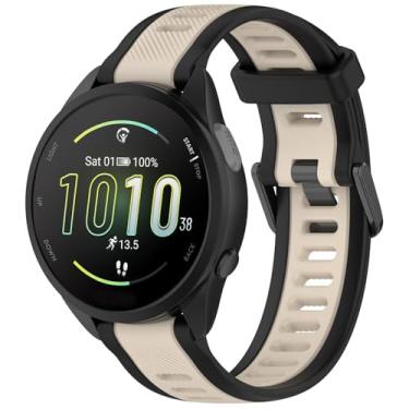Imagem de Pulseira de silicone compatível com Garmin Forerunner 165, pulseiras de substituição de silicone de 20 mm de largura para smartwatch Garmin Vivoactive 3/Vivoactive 5/Forerunner 55, 245, 645 Music