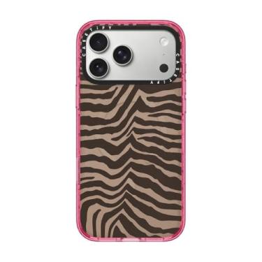 Imagem de CASETiFY Capa Impact para iPhone 17 Pro Max [fina/compatível com Magsafe/2,5 m. Proteção contra quedas de grau militar 4X] - Zebra-Brown - Rosa