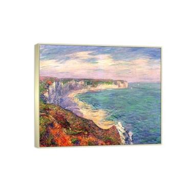 Imagem de BMZFYBS Famosa imagem de paisagem de arte de parede - impressões em tela - penhascos - pintura com moldura prateada para sala de estar banheiro decoração de casa 30 x 35 cm 12 x 13 polegadas