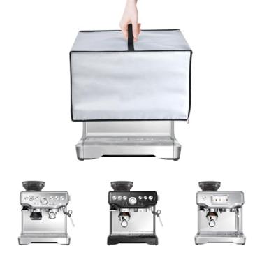 Imagem de NUENSS-ROR Capa de cafeteira para máquina de café expresso Breville BES870XL, Breville Barista Touch BES880BSS e Breville BES870BSXL, capa resistente à prova d'água e à prova de poeira (prata)