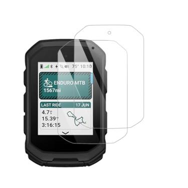 Imagem de KONXISA Pacote com 2 protetores de tela para computador Garmin Edge MTB, GPS, bicicleta, vidro temperado, película protetora transparente HD antiarranhões e sem bolhas
