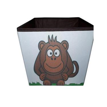 Imagem de Caixa Organizadora De Brinquedos Estampada 28X30X28 Macaco - Organibox