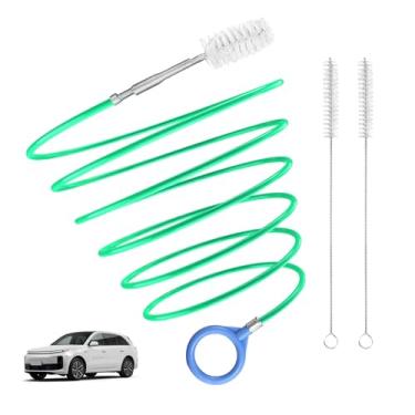 Imagem de SHINWOO Ferramenta de limpeza automática de drenagem de teto solar, escova de limpeza de tubos longa flexível de 300 cm, escova de limpeza de tubo para dreno fino para teto solar de carro, limpador de