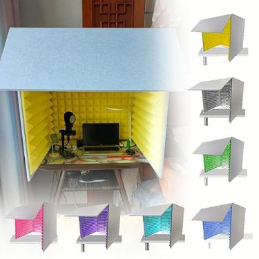 Imagem de JYXYXSCP Estúdio de gravação portátil, cubo de cabine de espuma de microfone, gabinete à prova de som para estúdio doméstico (roxo)