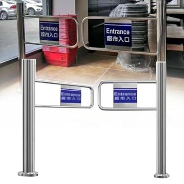 Imagem de Barricada de aço inoxidável acessa portas, portão giratório automático, porta unidirecional de entrada de corredor de passagem fechamento automático porta unidirecional para exportação de shopping