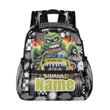 Imagem de hongjinglin Personalized Kids Backpack with Adjustable Straps Custom Black Truck Cool Bookbag Lightweight Waterproof Back Pack Back to School Daypack Travel Bag for Girls Boys Teens Child Gifts