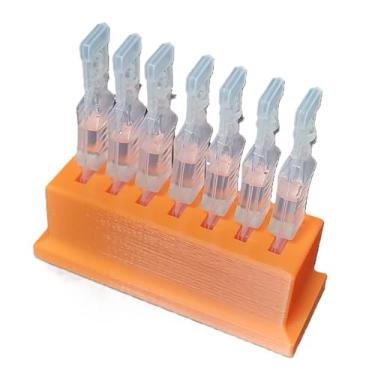 Imagem de Znet3D Suporte de colírio para colírio descartável de uso único e armazenamento, comporta 7 frascos descartáveis de uso único (laranja)