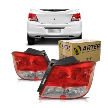 Imagem de Par Lanterna Traseira Bicolor Arteb Hatch Onix 2013 A 2016 Kit2509