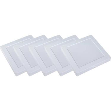 Imagem de Kit 5 Luminária Plafon Led Quadrado Sobrepor 18W 4000K Noll