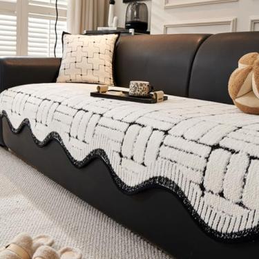 Imagem de HGTRH Capa de sofá em forma de L com espreguiçadeira, capas de sofá de 3 lugares em forma de L, laváveis e antiderrapantes B 110 x 110