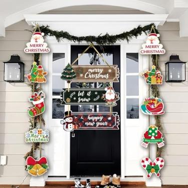 Imagem de Decoração de Natal para pendurar na porta de papel – Ornamento criativo de árvore de Natal de desenho animado, pingente colorido para porta, parede e decoração de casa, decoração de atmosfera festiva