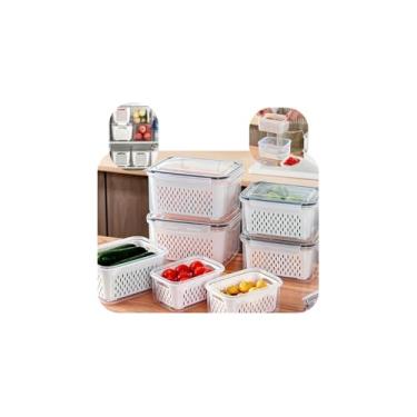 Imagem de Conjunto 3 Potes Herméticos, Plástico PP sem BPA, Tampa com Vedação em Silicone, Transparente com Tampa Preta, 500ml/1000ml/1700ml, Empilhável, Resistente a Micro-ondas e Freezer