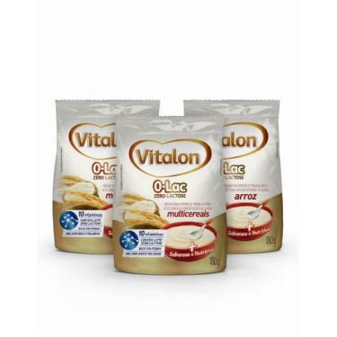 Imagem de Kit 3 Mingaus Multicereais Zero Lactose Vitalon - Sachê 180g cada - Vi