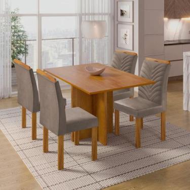 Imagem de Conjunto Sala de Jantar 4 Lugares Retangular Tampo MDF com Mesa e Cade