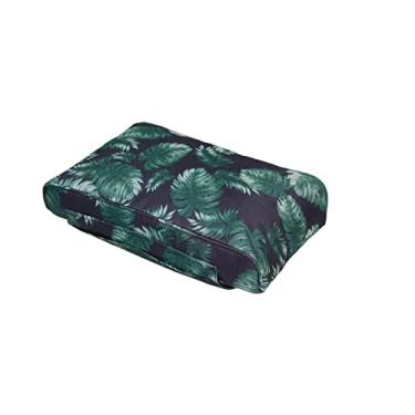 Imagem de HGTRH Almofada universal de apoio de braço de espuma viscoelástica de 33 x 21 x 10 cm, capa de console central de carro, tapete de caixa de apoio de braço de couro antiderrapante e resistente ao