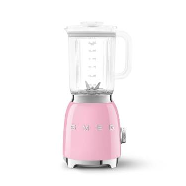 Imagem de Smeg, Blender BLF03PKEU 1,5 L, 4 velocidades, 4 funções de smoothie, pulso, gelo triturado e autolimpante, bloco de motor e tampa de medição, base antiderrapante, armazenamento de cabo integrado, 800