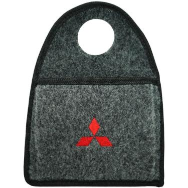 Imagem de Lixeira Lixinho Automotiva Carro Carpete Logo Bordado para Câmbio Grafite