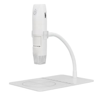 Imagem de Ymiko Microscópio Digital Portátil Com USB e WiFi, 1080P HD 2MP, Ampliação de 1000X, Suporte Ajustável para Reparo de PCB, Inspeção de Tecidos e Pele (Branco)