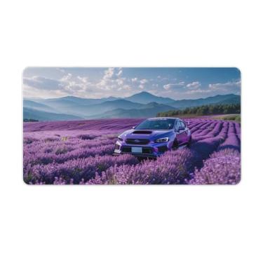Imagem de FoRes JDM Tapete de mouse grande para jogos JDM Car WRX roxo campos montanhas tapete de mesa base de borracha antiderrapante acessórios de computador suprimentos para escritório casa 40 x 75 cm