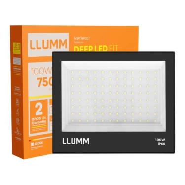Imagem de Refletor Led 100W Deep Led Fit 3000K Branco Quente IP66 Llumm Bronzear