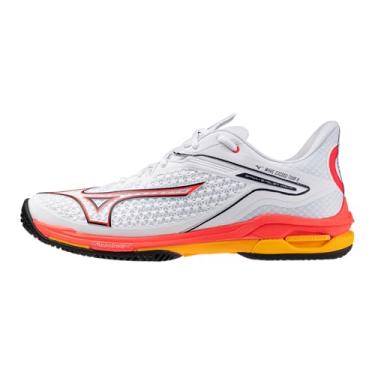 Imagem de Mizuno Tênis masculino Wave Exceed Tour 6 All Court, Coral branco e ardente, 43