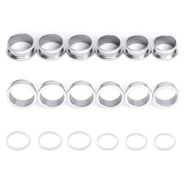 Imagem de WINSENET 16 peças de alargadores de orelha de aço inoxidável, alargador hipoalergênico, alargador, alargador, alargador de orelha, alargador de orelha, piercing corporal, joia para mulheres e homens