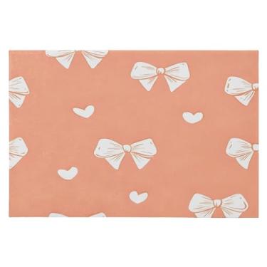 Imagem de YETTASBIN Capacho grande 61 x 91 cm - Tapete de piso macio lavável com laço branco super absorvente de baixo perfil com traseira de borracha antiderrapante para porta da frente, cozinha, quarto