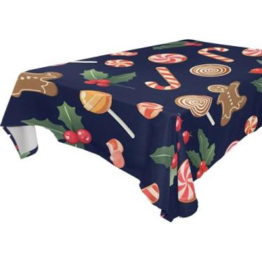 Imagem de Burbuja Toalha de mesa de bengala doce, toalha de mesa quadrada anti-rugas grossa para decoração de jantar, cozinha, festa, 137 x 137 cm