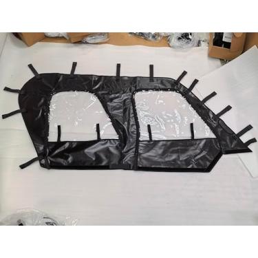 Imagem de ZIDIYORUO Portas superiores laterais de cabine macia para Kawasaki Teryx4 2012-2024 modelo de 4 assentos, kit de portas laterais resistentes à água com janela de PVC dobrável e zíper YKK, mantém a