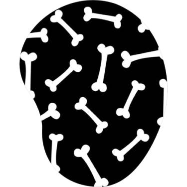 Imagem de Mouse Pad Ergonômico Gota Arte Ossos Brancos Fundo Preto