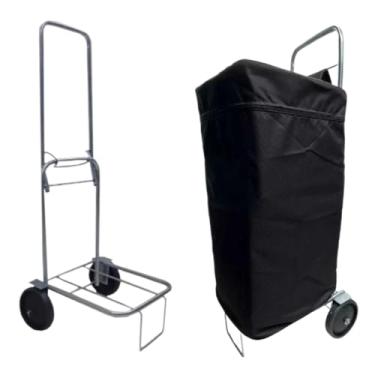 Imagem de Carrinho de Mão Dobrável – Com Sacola de Compras, Ideal para Praias, Mercados e Vendedores Ambulantes