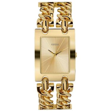 Imagem de Relógio GUESS feminino dourado retangular bracelete W1117L2