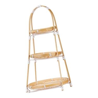 Imagem de Ｂｅｓｇａ Cesta de frutas em bambu trançado, prato para pão, bandeja para servir e outros alimentos com alça, ideal para piqueniques, mesa de centro e, Árvore de Natal