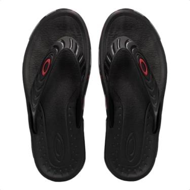 Imagem de Chinelo Oakley Crowd Camo Preto e Vermelho 44