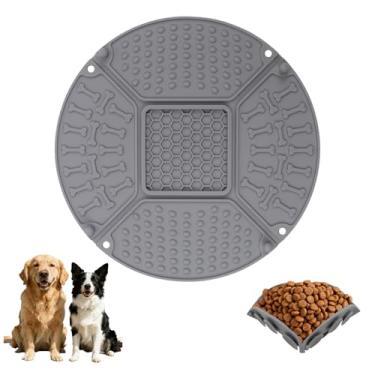 Imagem de Tapete de silicone para lamber cães e gatos e alimentador lento com ventosas – antiderrapante, pode ser lavado na lava-louças – prolonga a hora das refeições para comedores rápidos e reduz a ansiedade
