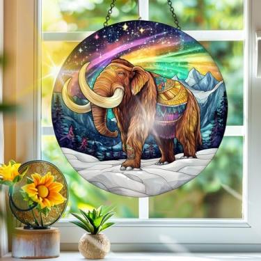 Imagem de Apanhador de sol de acrílico colorido, apanhadores de sol, decoração de janela de elefante, arte de parede de arco-íris, para varanda, interior e exterior, jardim, enfeites de Natal, decoração 19 x 19
