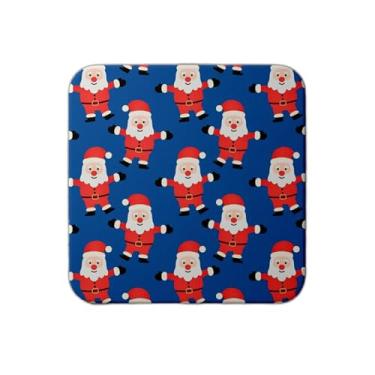 Imagem de Ladrilho Decorativo de Cerâmica Estampa Papai Noel Dançante Fundo Azul