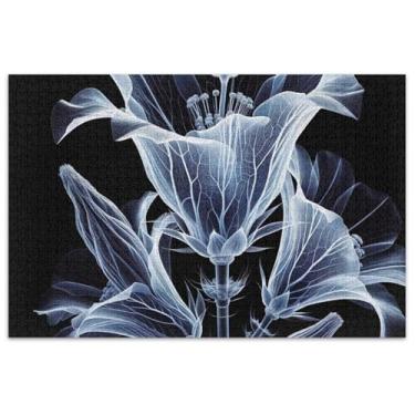 Imagem de Quebra-cabeças de flores gencianas X Ray 1000 peças de arte de flores para adultos engraçados