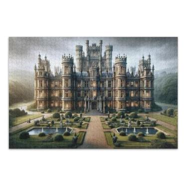 Imagem de Quebra-cabeça Castelo Real 1000 peças, quebra-cabeça para adultos com letras na parte de trás