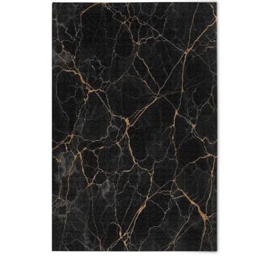 Imagem de Jigsaw Puzzle for Adults 1000 Pieces Animal Floral Artwork Black Marble Gold Veins Cool Puzzles for Adults Family White Elephant Gifts, 1000 Pieces, 29.5" x 19.7"