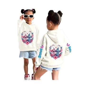 Imagem de Moletom Branco Com Capuz Para Meninas, Estampa Fofa Da Disney, Suéter 