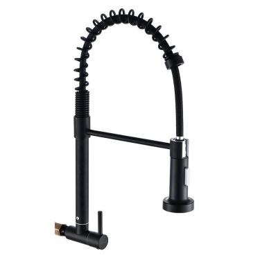 Imagem de Torneira De Parede Cozinha Gourmet Inox 304 Preta Brinovar