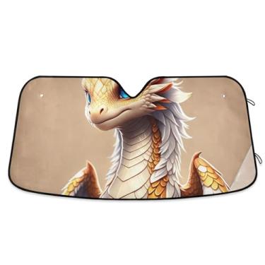Imagem de Toldo de dragão fofo para para-brisa de carro capa de para-brisa automotiva dobrável fofa personalizada protetor solar L, 144,8 cm x 80 cm