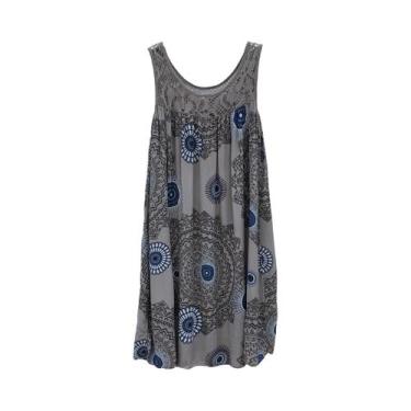 Imagem de Vestido Camisola Sem Mangas De Verão plus Size Para Mulheres Com Estam