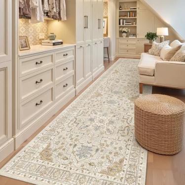 Imagem de Madane Tapete de corredor 7 x 25 cm, tapetes de cozinha, lavável, tapete de entrada de 3 metros, vintage, tapete de cozinha, antiderrapante, tapete de casa de fazenda, corredor para banheiro, sala de