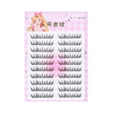 Imagem de Cílios Postiços Naturais Cacheados Estilo Anime, 10 Fileiras, 8-13mm, 