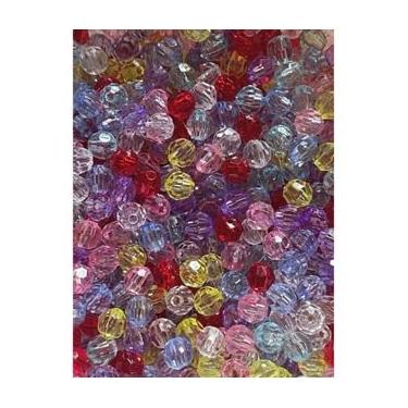 Imagem de Miçanga Acrílica Sextavada 6mm Colorida para Bijuteria e Artesanato – 200 Unidades (200 UNIDADES,MIX - MIX2)