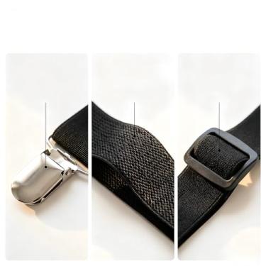 Imagem de Suporte para lençol de cama com tiras nos cantos, 4 peças – suspensórios de lençol antiderrapante com clipes de metal, fixadores elásticos ajustáveis para lençol de cima e capas de colchão, resistente