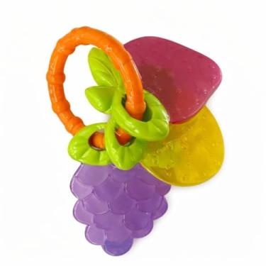 Imagem de Mordedor Sensorial para Bebê Frutas 0+ Meses – Brinquedo Educativo com Argolas Coloridas, Texturas em Relevo, Estímulo Sensorial e Coordenação Motora